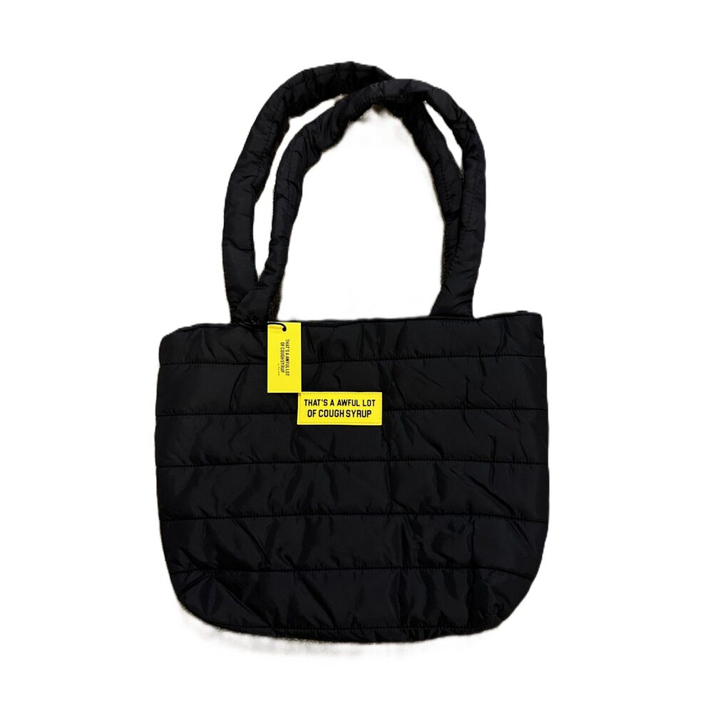 THATS A AWFUL LOT OF COUGH SYRUP - Puffer Tote Bag - New - Black
